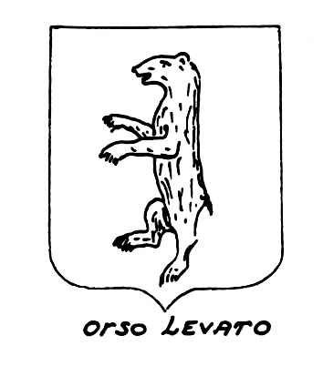 Image of the heraldic term: Orso levato